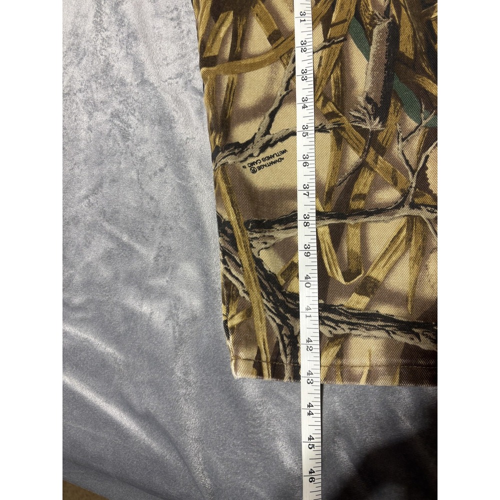 Wrangler Jeans Mens 44x34 Advantage Camo Straight Leg Hunting USA Denim Holes - Picture 11 of 13